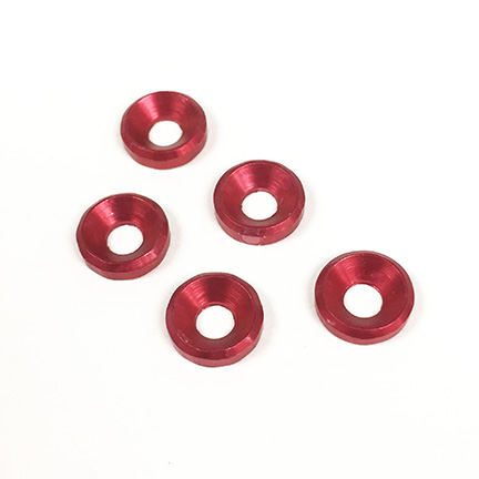 Lefthander-RC Countersunk Flat 4/40 Washers (5) - Red